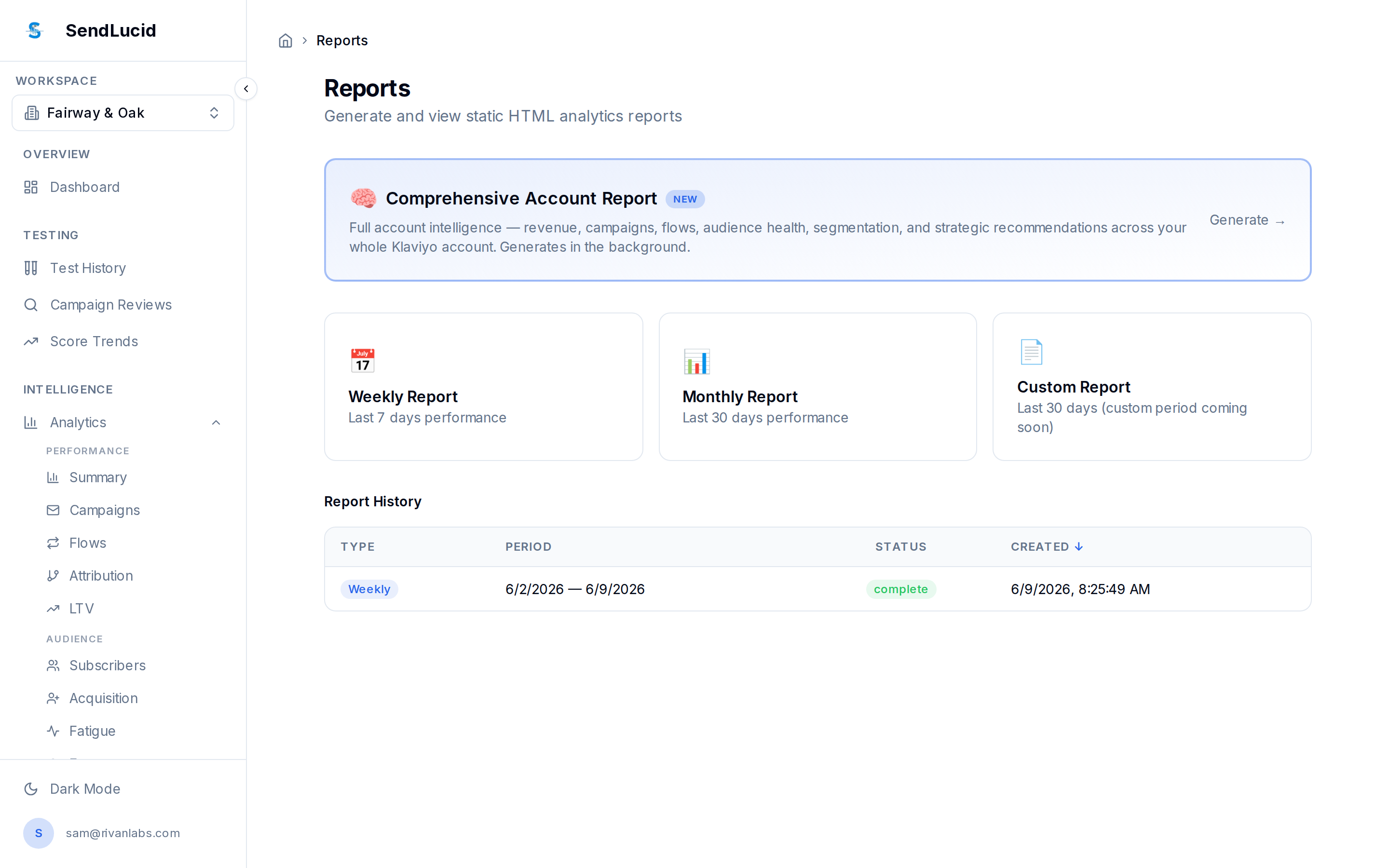 SendLucid Reports